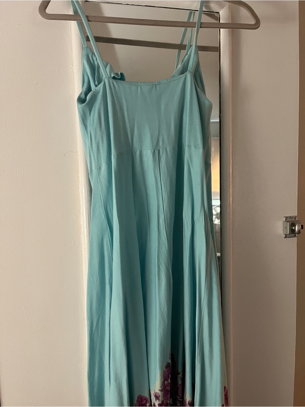 Patagonia Aqua Maxi Skirt with Purple Floral Hem - Picture 2 of 3